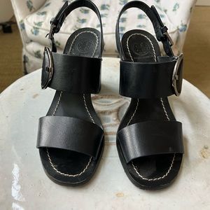 Tory Burch Navy Leather Strappy Sandals